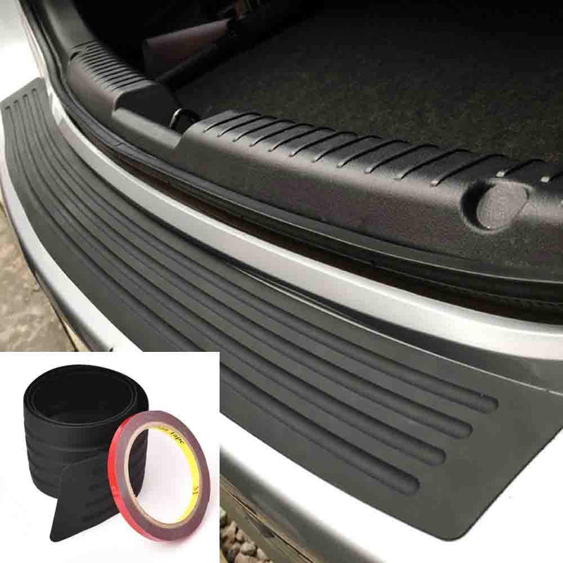 iJDMTOY (1 Black Rubber Rear Trunk Edge Guard Scratch Protector Cover Mat w/Double-Sided Tape Compatible With Car SUV Jeep, etc - LeoForward Australia