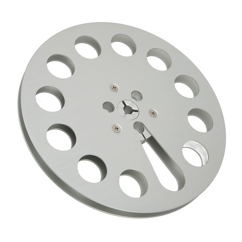  [AUSTRALIA] - 7 Inch Takeup Reel, Empty Aluminum Alloy Take Up Reel to Reel Small Hub with 11 Holes Design, Silver Nab Take Up Empty Tape Reel for 1/4 Inch Tape