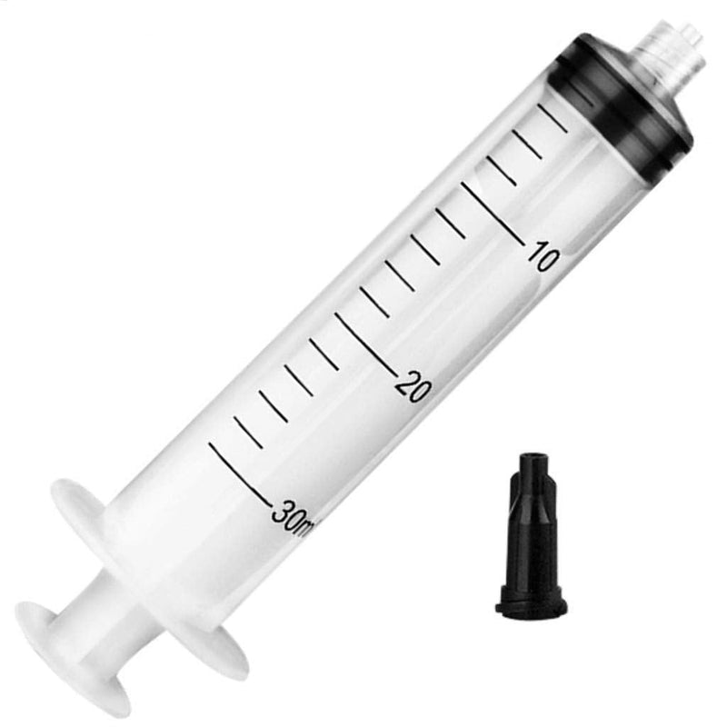  [AUSTRALIA] - 10 pack 30ml Syringes luer lock with Caps, Plastic Syringe for Scientific Labs and liquid Dispensing Metric Multiple Uses