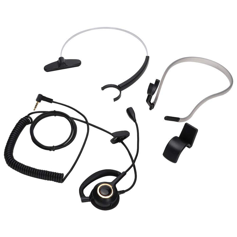  [AUSTRALIA] - Eboxer Headset with Mic Noise Cancelling, 3.5mm Single Plug, Support Rear Mounted, Ear Hook and Head Mounted, Computer Headset for Business Skype UC Webinar Call Center Office - Mono Headphone