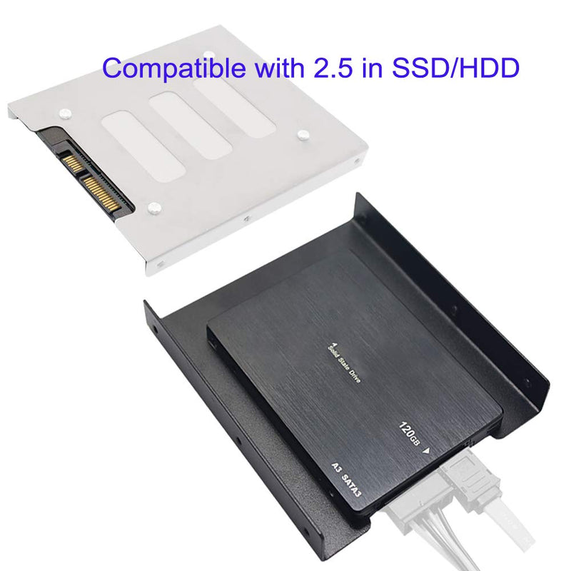 [AUSTRALIA] - SSD HDD Holder 2.5 to 3.5 Mounting Bracket Hard Drive Adapter (2 Pack) (Black) Black