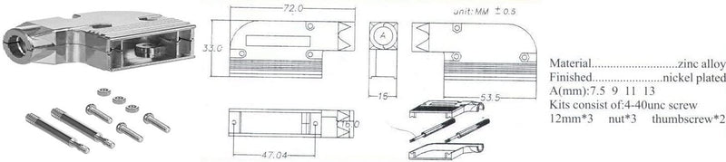  [AUSTRALIA] - CompuCablePlusUSA.com Best DB25 Male Solder Cup Connector DIY Kit Includes Solder Cup Connector, 90 Degree Angle Metal Hood, Strain Relief Grommet and Screws. (DB25 Male)