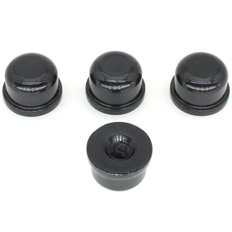  [AUSTRALIA] - 1/4-27 Lamp Finials Caps 4 Pcs Solid Lamp Finials Caps Tapped of Tops for Lamp Shade Holder Harp [FDXGYH, Black] Black-4