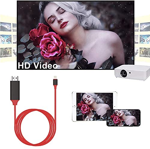  [AUSTRALIA] - Lightning to HDMI Adapter, [Apple MFi Certified] 1080P HDTV Cable Adapter, Digital AV Sync Screen Connector on TV/Monitor/Projector Compatible for iPhone, iPad and iPod -NO Need Power Supply (Red)