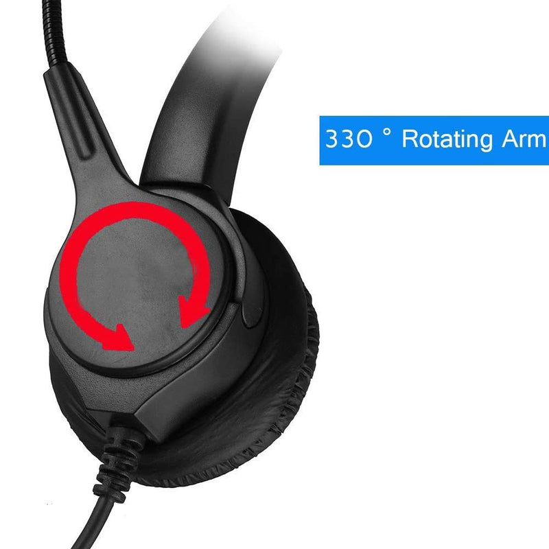  [AUSTRALIA] - TelPal Corded Noise Cancelling Monaural Headset with USB Headset Adapter as Office PC Headset for Computer/PC/Laptop Use Only UH500