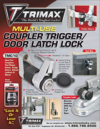  [AUSTRALIA] - Trimax TMC10 Coupler / Door Latch Lock (fits couplers to 3/4" span)