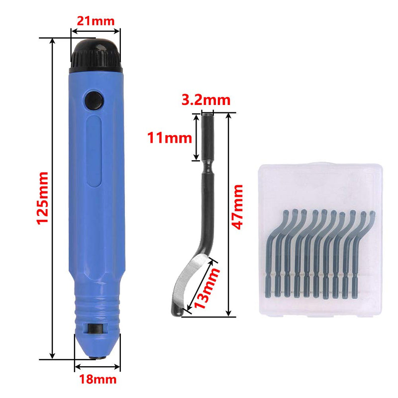 Saiper Deburring Tool Kit, NB1100 Handle with 10pcs Extra BS1010 HSS Blades- Hand Rotary Pipe Deburring Cutter for Cutting Deburrs Wood, Plastic, Copper, Aluminum and Steel - LeoForward Australia