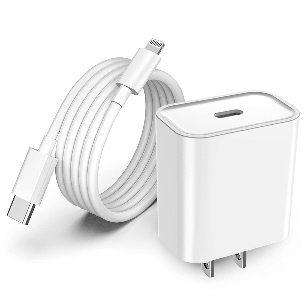  [AUSTRALIA] - [MFi Certified] 20W Fast USB Type C Wall Charger with 6.6 Feet Cable Cord Compatible with iPhone 14 Max Pro/14 Pro/14 Plus/14/13/12/11/XS/XR/X/8/7/6/5/SE/5c iPad Pro/Mini/Air Airpods (1-Pack) 1-Pack