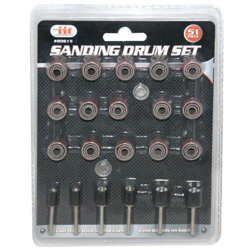  [AUSTRALIA] - IIT Jumbo 51Pc Drum Sanding Kit - Fits Dremel - Includes Rubber Drum Mandrels - 1/2, 3/8 & 1/4" 1 Pack