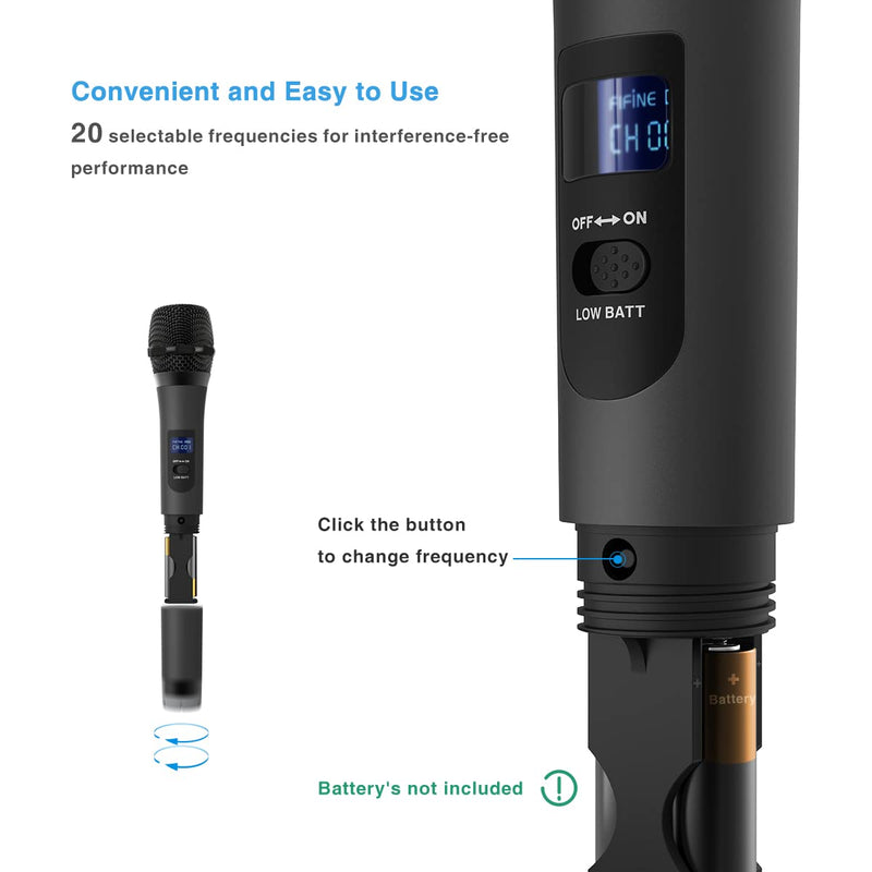  [AUSTRALIA] - Wireless Microphone,Fifine Handheld Dynamic Microphone Wireless mic System for Karaoke Nights and House Parties to Have Fun Over The Mixer,PA System,Speakers-K025