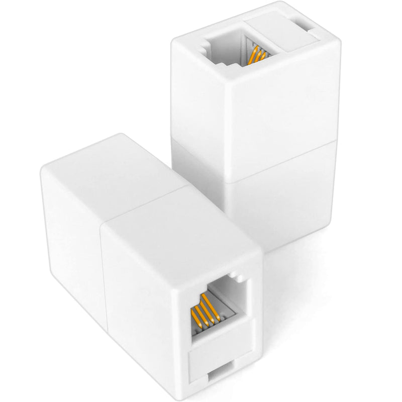  [AUSTRALIA] - NECABLES (5 Pack) RJ11 Coupler Telephone in-Line Coupler Extender RJ11 6P4C Female to Female for Landline Phone and Fax White