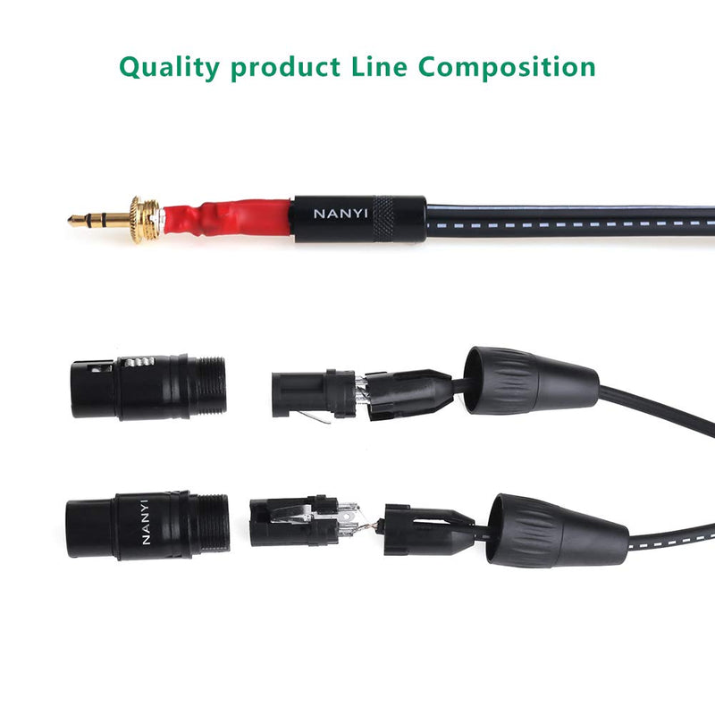  [AUSTRALIA] - NANYI XLR to 3.5mm Splitter Cables, 1/8Inch TRS Stereo Male to Two XLR Female Interconnect Audio Microphone Cable, Y Splitter Adapter Cable0.5M (1.6Feet) 3.5mm To 2XLR Female -1.6FT