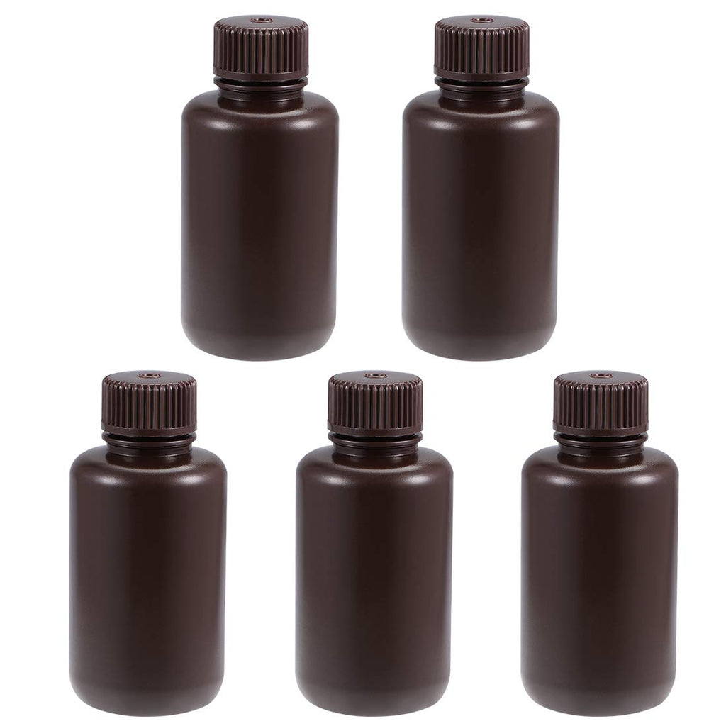  [AUSTRALIA] - uxcell Plastic Lab Chemical Reagent Bottle 100ml/3.4oz Small Mouth Sample Sealing Liquid Storage Container Brown 5pcs