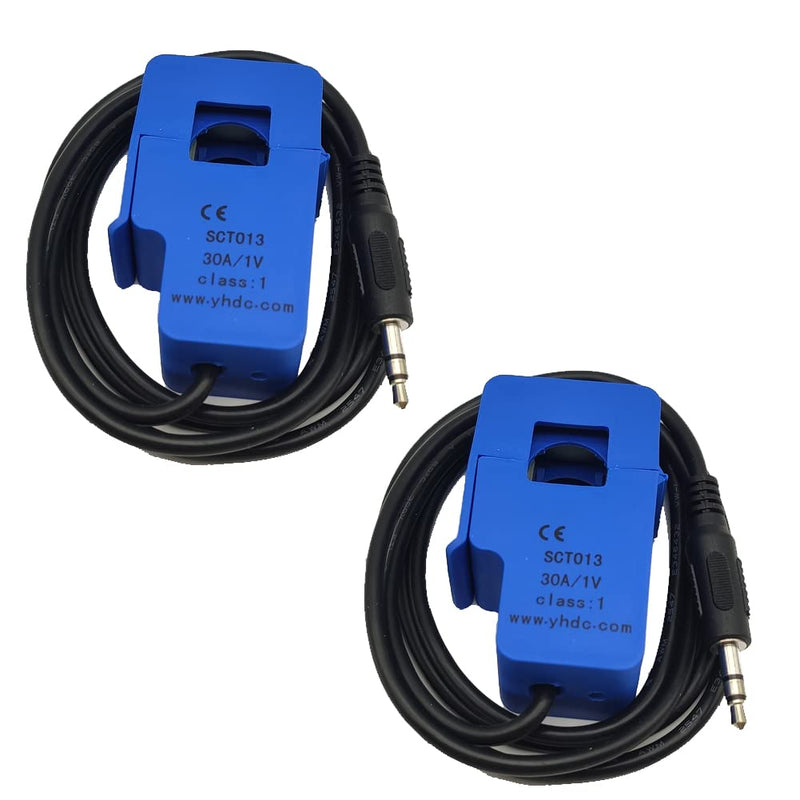  [AUSTRALIA] - SYUAB 2Pcs 30A/1V SCT013000 Non-invasive Split Transformer Sensor SCT-013-000 Core Current