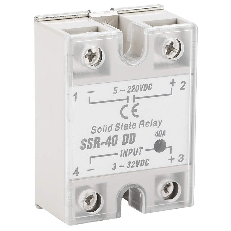  [AUSTRALIA] - SSR-40DD Solid State Relay DC to DC (Input 3-32V DC Output 5-220V DC), SSR Solid State Relay SSR-40 DD, 40A 50-60Hz