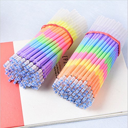  [AUSTRALIA] - 40 Pcs/Lot Multi color Rainbow Refill Highlighters Gel Pen Students Painting Graffiti Fluorescent Refills School Supplies