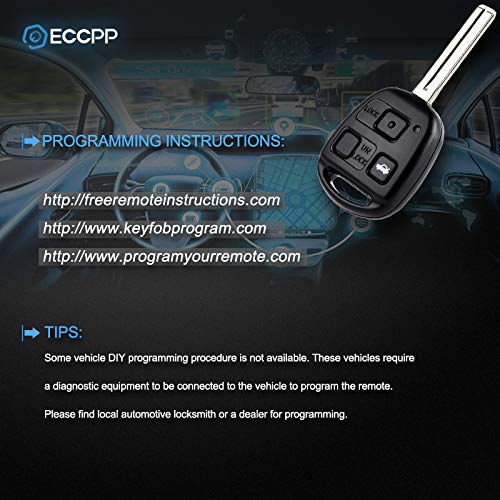 ECCPP Replacement fit for Uncut Keyless Entry Remote Key Fob Lexus LS430/ ES330 HYQ12BBT (Pack of 2) X 2pcs - LeoForward Australia