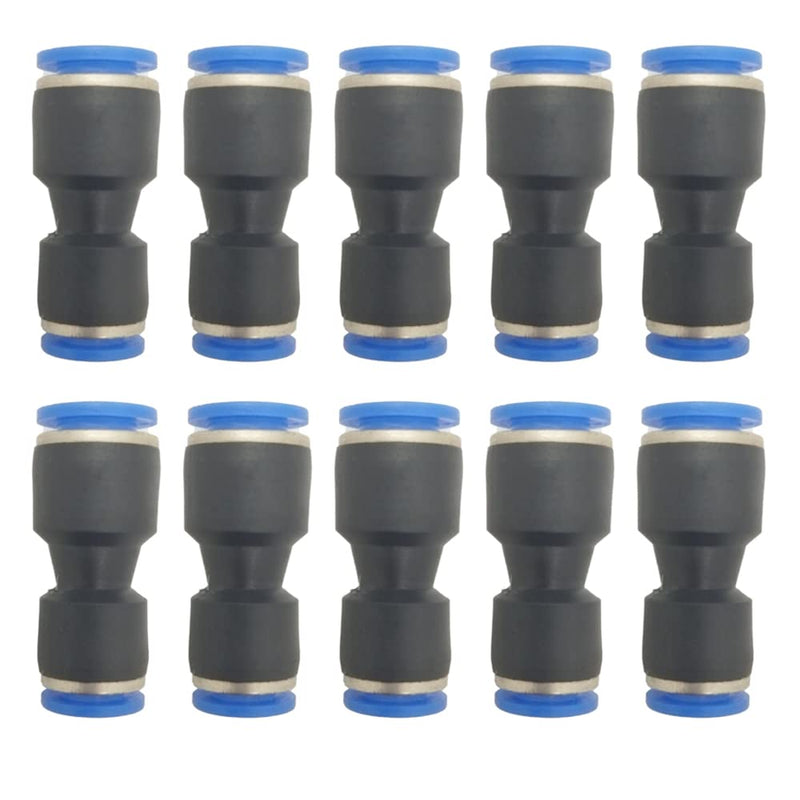  [AUSTRALIA] - 5/16" OD x 1/4" OD Pneumatic quick Connector Push to Connect fittings Straight reducer Union/Coupler (Pack of 10) 5/16-1/4