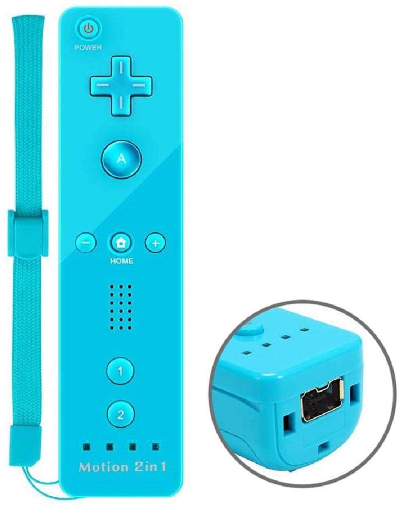  [AUSTRALIA] - Lyyes Wii Controller with Motion Plus Wii Motion Remote with Nunchuck for Wii Wii U (Blue) Blue
