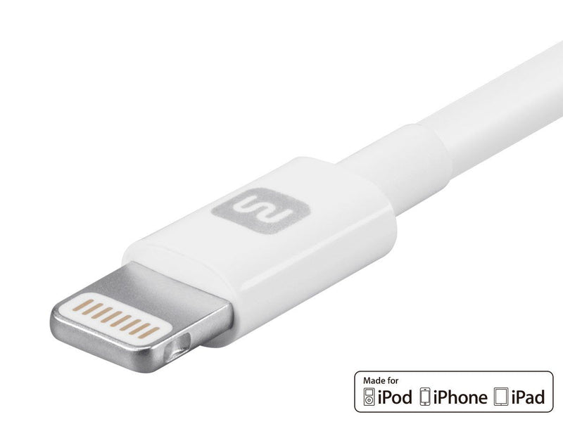  [AUSTRALIA] - Monoprice Select Series Apple MFi Certified Lightning to USB Charge & Sync Cable, 6-inch White for iPhone X, 8, 8 Plus, 7, 7 Plus, 6, 6 Plus, 5S, iPad Pro 0.5ft