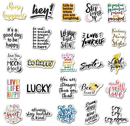  [AUSTRALIA] - Positive Inspirational Stickers for Water Bottles, 50PCS Vinyl Waterproof Reward Motivational Stickers for Teens Students Teachers Employees, Aesthetic Laptop Stickers for Skateboard Computer Phone A-motivational Stickers