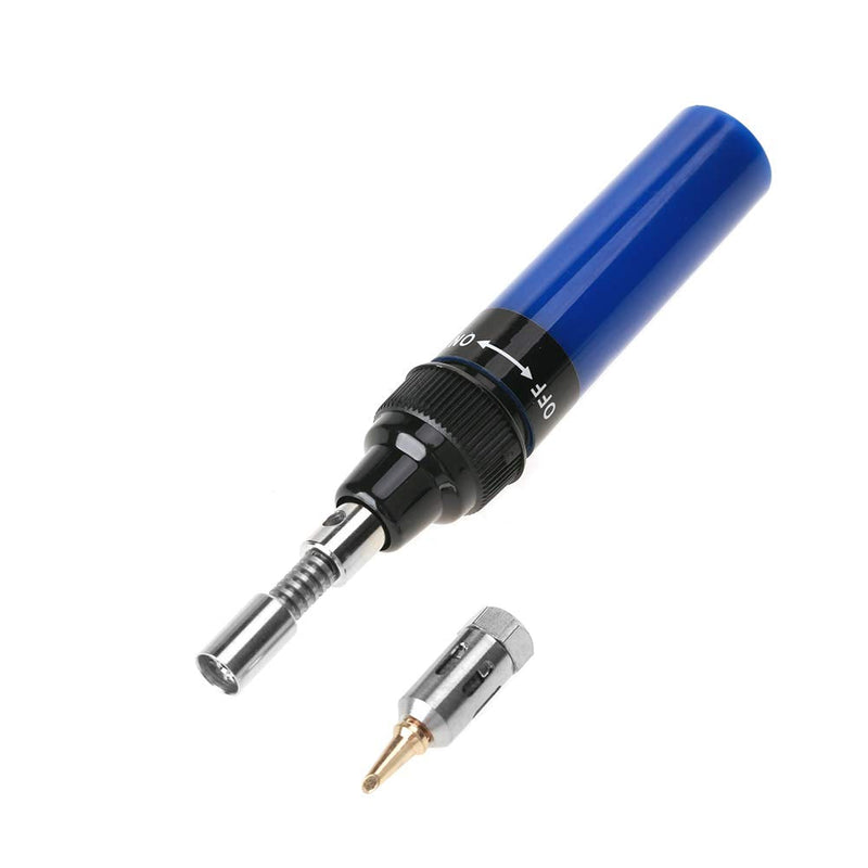  [AUSTRALIA] - Gas Soldering Iron, Cordless Butane Gas Burner Soldering Iron Gun Welding Pen Tool 1300(Blue) Blue