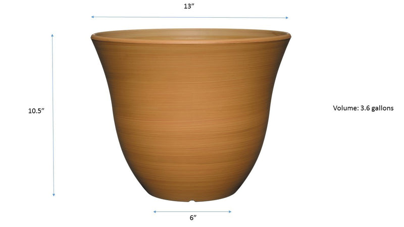 Classic Home and Garden Honeysuckle Planter, Patio Pot, 13" Bamboo - LeoForward Australia