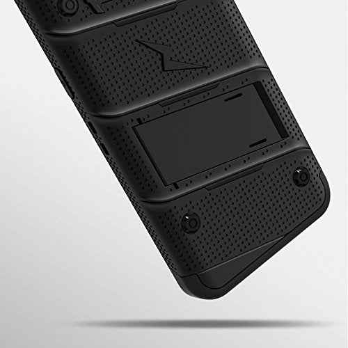  [AUSTRALIA] - Zizo Samsung Galaxy S8 Plus Case, Bolt Series with Screen Protector, Kickstand, Military Grade Drop Tested, Holster Belt Clip Black/Black