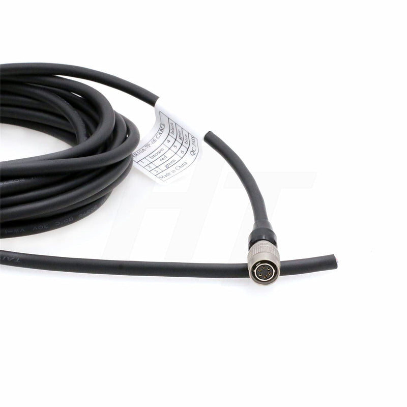  [AUSTRALIA] - HangTon Hirose 6 Pin Female HR10A-7P-6S to Open End Flying Cable Bare Wire for Basler ace Racer GigE Camera (Straight 6-pin, 1m) straight 6-pin