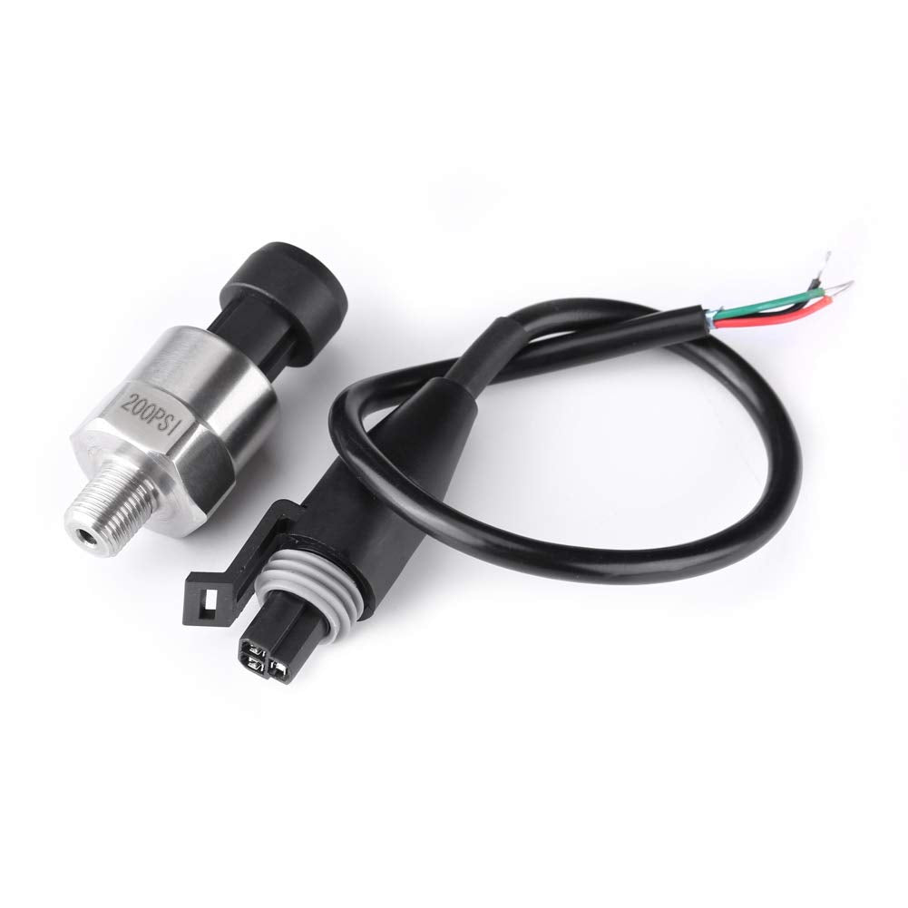  [AUSTRALIA] - Pressure Sensor, DC 5V 1/8" NPT Thread Stainless Steel Water Oil Gas Pressure Sensor Pressure Transducer Transmitter, Suitable for Oil, Fuel, Gas, Water, Air Pressure (200PSI)