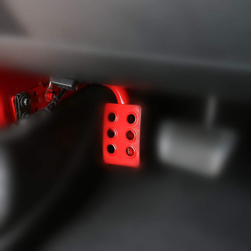  [AUSTRALIA] - JeCar Steel Dead Pedal Left Side Foot Rest Kick Panel for 2007-2018 Jeep Wrangler JK & Unlimited Rubicon Sahara X Off Road Sport (Red) Red