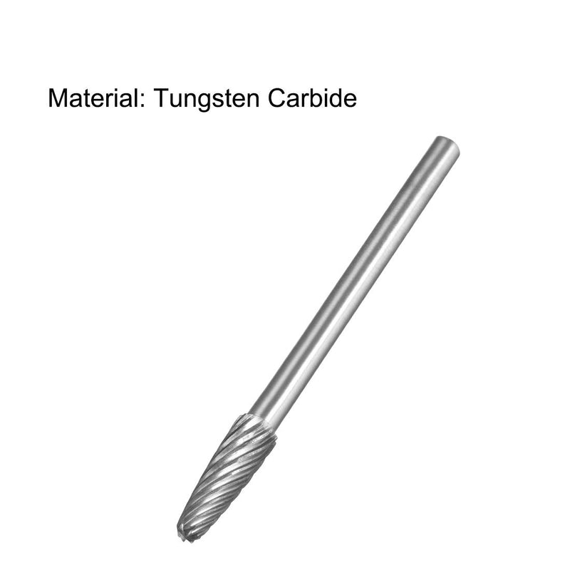 uxcell Tungsten Carbide Rotary Files 1/8" Shank, Single Cut Taper Shape Rotary Burrs Tool 4mm Dia, for Die Grinder Drill Bit Alloy Steel Hard Metal Carving Polishing Engraving, 2pcs - LeoForward Australia