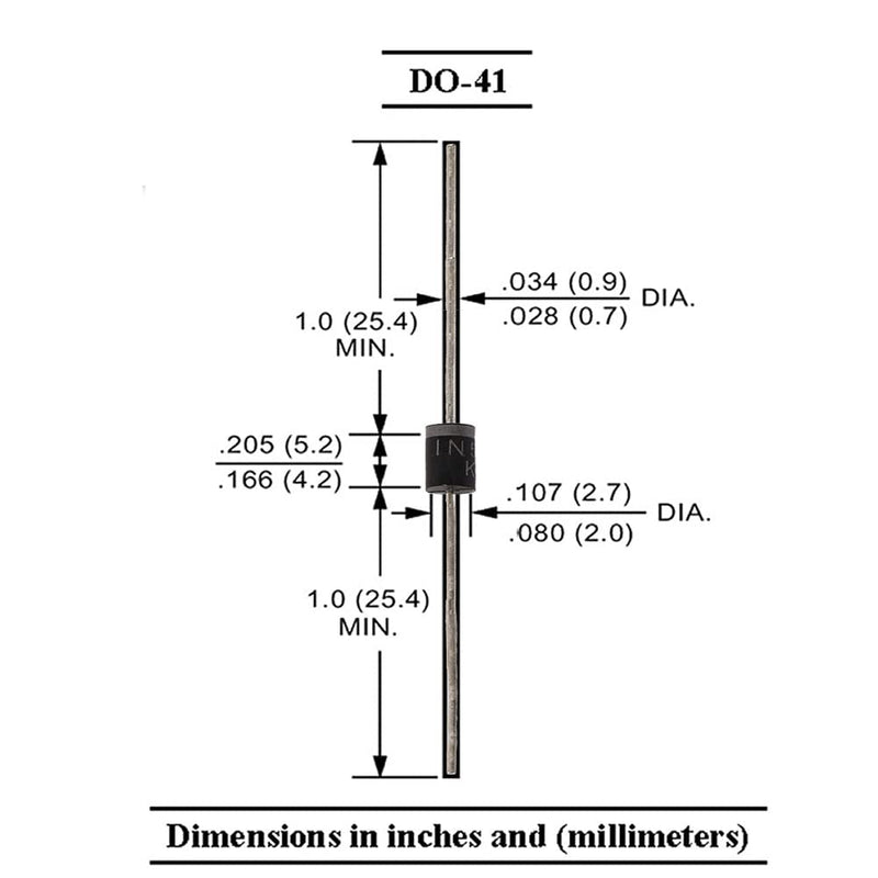  [AUSTRALIA] - Cafurty 1N4007 DO-41 Axial Silastic Guard Junction Standard Rectifier Diode (Pack of 20)