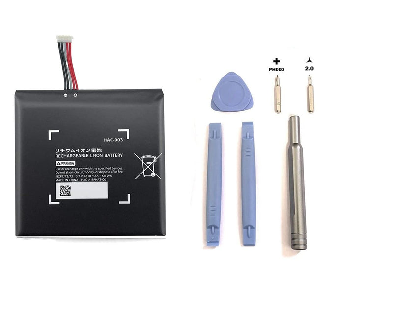  [AUSTRALIA] - ＲＵＥＩＵＲＩ HAC-003 Battery with Repair Tool Kit Replacement for Switch Game Console 2017/2019 HAC-001 and Switch OLED 2021 HEG-001, HAC-A-BPHAT-C0 HAC-S-JP/EU-C0 (3.7V 4310mAh 16Wh)