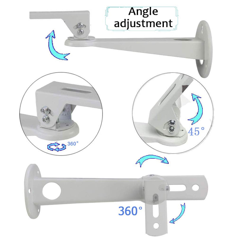  [AUSTRALIA] - Universal Projector Wall Mount Angle Adjustable 360°Rotation 7.8” Length 7.7 lbs Load Projector Hanger with Mounting Screw Thread Adapters as Mini Projector Camera Camcorder Mount White