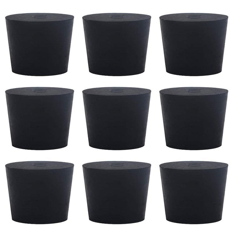  [AUSTRALIA] - 9 Pack (Same Size) Solid Rubber Stoppers - Size #6-33mm (1.29in) x 25mm (0.98in) - 28mm (1.10in) Long - Black Lab Plug