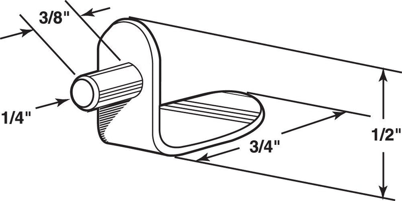  [AUSTRALIA] - Prime-Line Products U 10169 Shelf Support Peg, 1/4 In., Steel, Nickel Plated (Pack of 8)