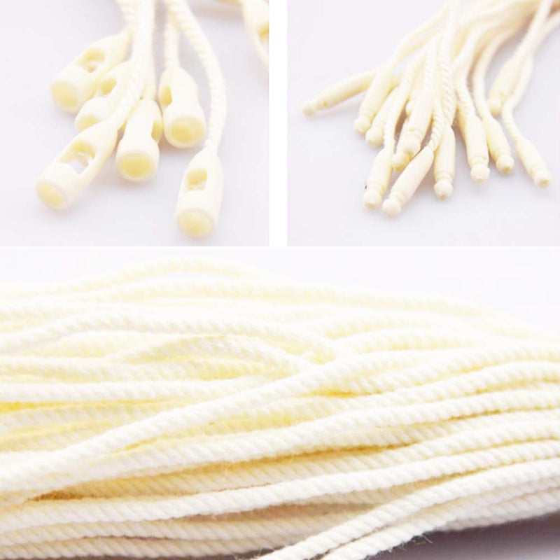  [AUSTRALIA] - 250PCS Hang Tag String Rope with Snap Lock Pin Loop Fastener Hook Ties for Clothes Gift Bags Price Tags Shoes Tag Rope for Belts Pocket Luggage Label Attachmen Twine Packing Materials (White) White