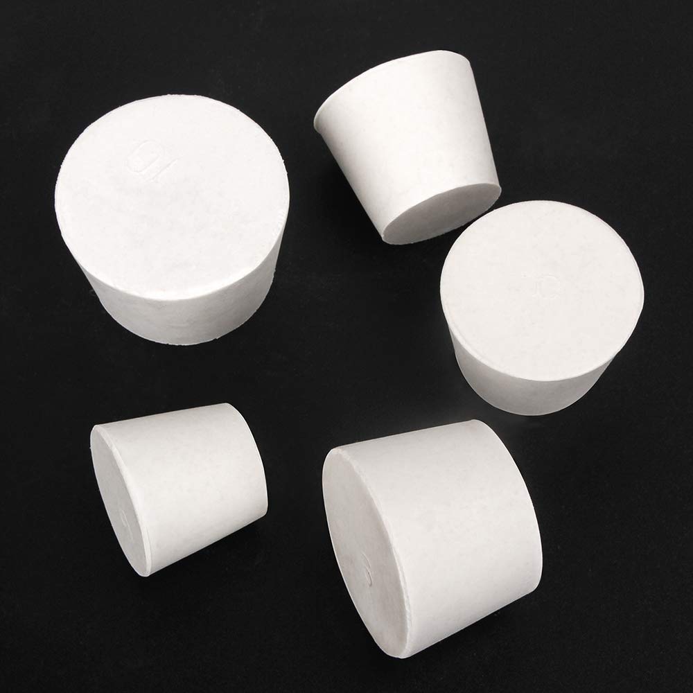  [AUSTRALIA] - 5 Pieces (5 Assorted Sizes) #6 - #10 Solid Rubber Stoppers,Each Size One Assortment