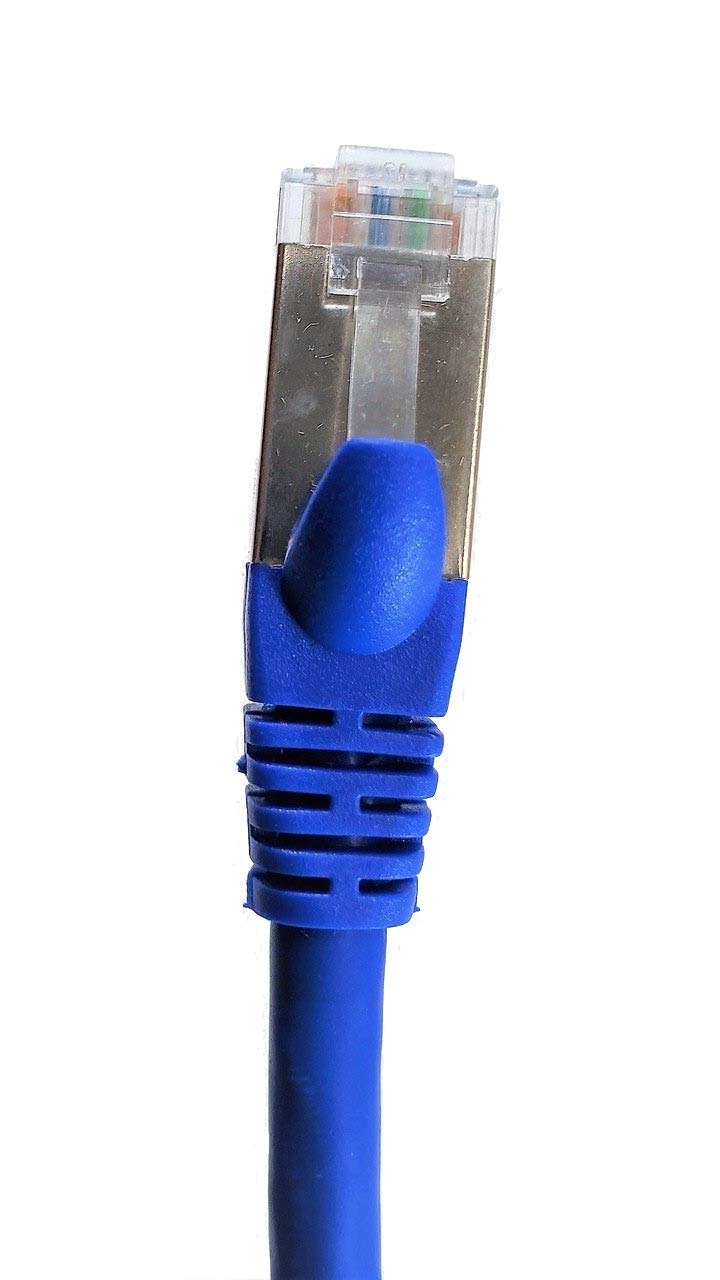  [AUSTRALIA] - MICRO CONNECTORS 14 Feet CAT7 SFTP Double Shielded RJ45 Snagless Ethernet 26AWG Cable - Blue (E11-014BL) Shielded (S/FTP)