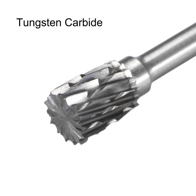 uxcell Tungsten Carbide Rotary Files 1/8" Shank, Double Cut Top Toothed Cylinder Shape Rotary Burrs Tool 6mm Dia, for Die Grinder Drill Bit Wood Soft Metal Carving Polishing, 2pcs - LeoForward Australia