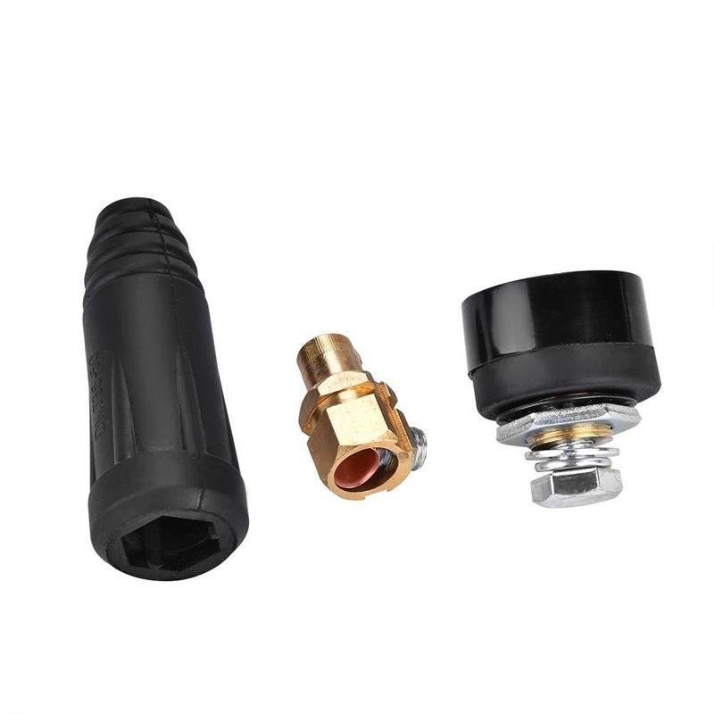  [AUSTRALIA] - DKJ Series European Style Welding Cable Quick Connector Male Plug and Panel Socket Quick Fitting Adapter (DKJ35-50 Black)