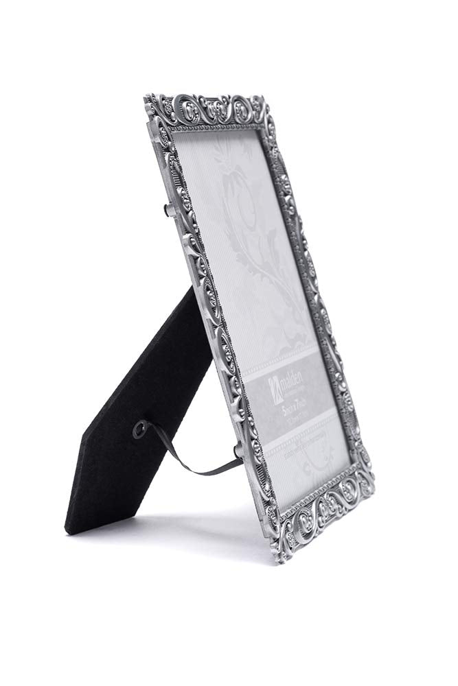  [AUSTRALIA] - Malden International Designs Morgan Pewter Metal Picture Frame, 5x7, Silver