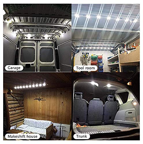  [AUSTRALIA] - ROYFACC 60 LED Car Interior Light Bright White Lighting Dome Lamp Ceiling Work Lights Kit for Van Truck Auto Car Vehicle Caravan DC 12V (20 Modules, White)