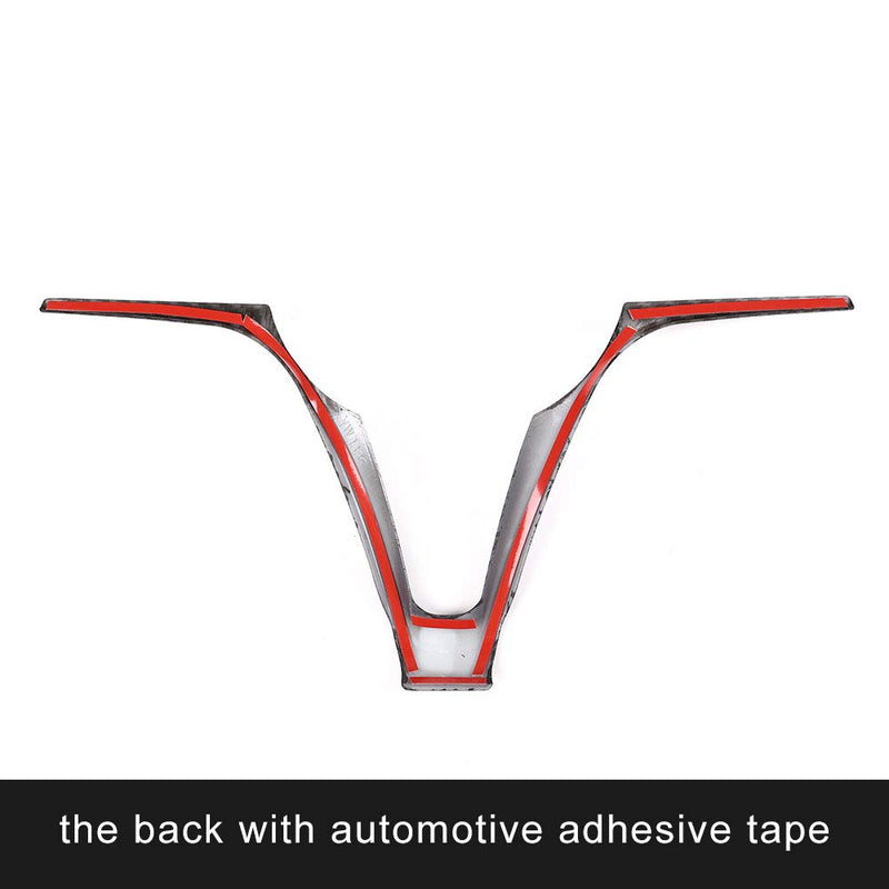  [AUSTRALIA] - Carbon Fiber Style ABS for Alfa Romeo Giulia Stelvio Steering Wheel V-shaped Frame Trim 1pc Accessories