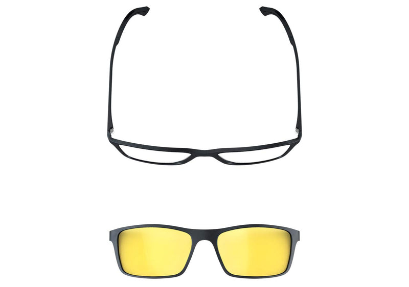  [AUSTRALIA] - DefenderShield Versa Series Blue Light Blocking Glasses for Computer Mobile Gaming 2in1 interchangeable for Day/Night Black 0.0 x