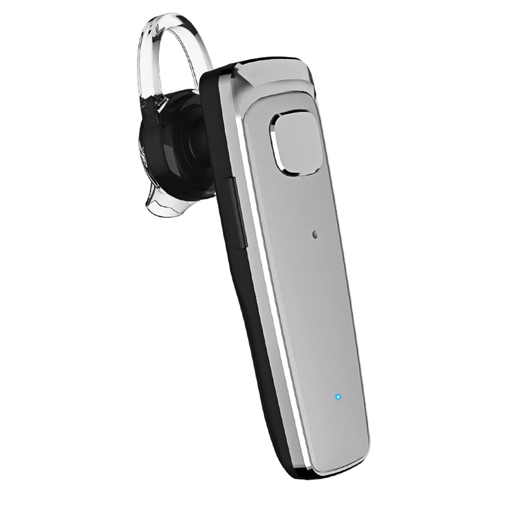 [AUSTRALIA] - ADADPU Bluetooth Headset - V5.0 Wireless Handsfree Earpiece Built-in Dual Mic Noise Cancelling, 10 Days Standby 16Hrs HD Talktime Ultralight Headset for iPhone Android Samsung Laptop(Silver)