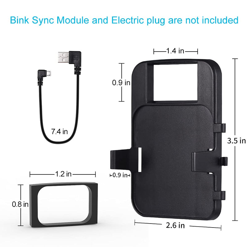 Outlet Wall Mount for Blink Sync Module 2- Mount Bracket Holder for Blink XT/ XT2 and Blink Outdoor Home Security Camera with Easy Mount Short Cable - Black 1 pack - LeoForward Australia