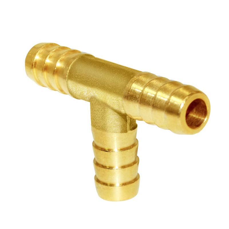  [AUSTRALIA] - Joywayus 3/8" ID Hose Barb Fitting,Tee 3 way Brass Fitting Intersection/Split Brass Water/Fuel/Air Tee-3/8-3PCS