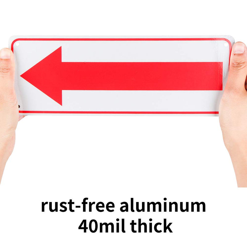  [AUSTRALIA] - 4-Pack Arrow Sign,for Indoor or Outdoor Use，10"x 3.5" .04" Aluminum Reflective Sign Rust Free Aluminum-UV Protected and Weatherproof